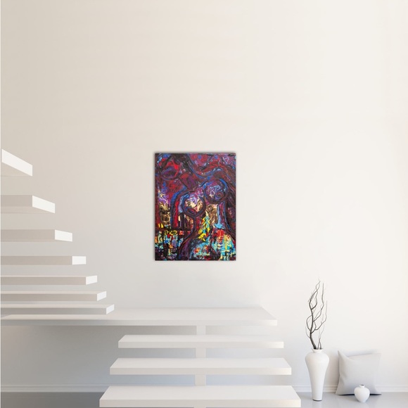 Beautiful Lies, medium size, monster face woman and nude body, textured painting - Picture 5 of 6